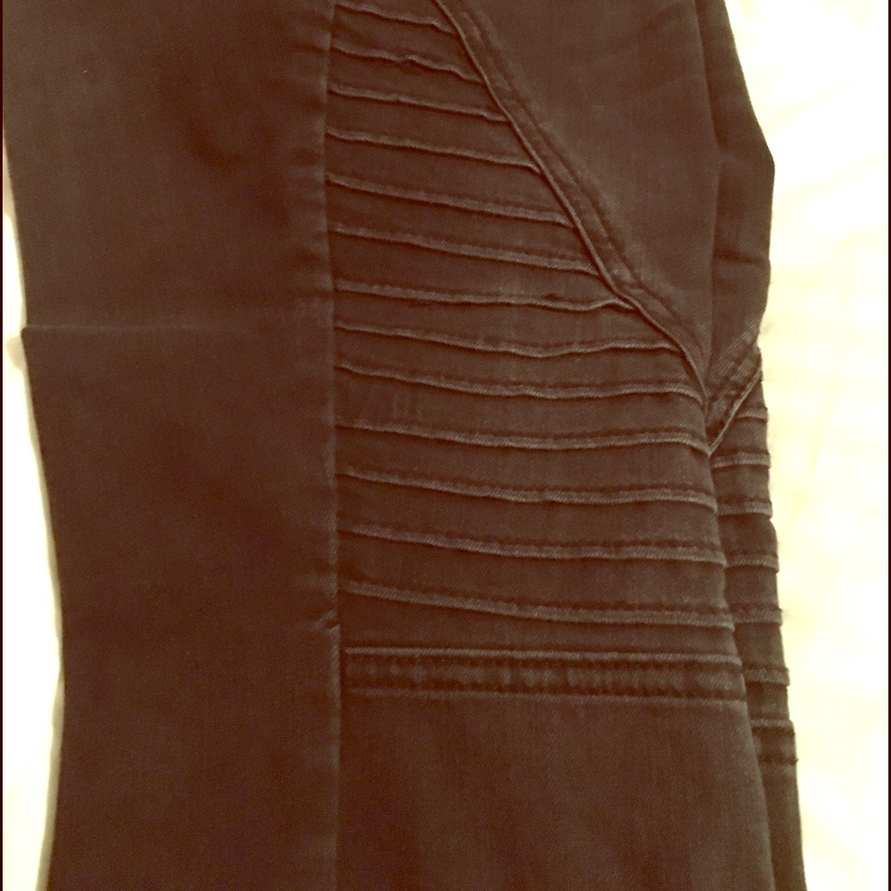 Pintuck black jeans